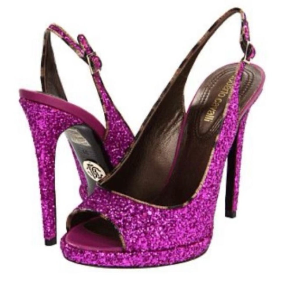 ROBERTO CAVALLI Glitter Stiletto Heels